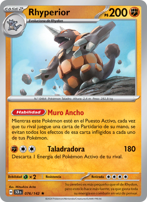 Rhyperior 076 — Corona Astral (Spanish Pokémon TCG card)