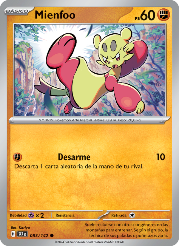 Mienfoo 083 — Corona Astral (Spanish Pokémon TCG card)