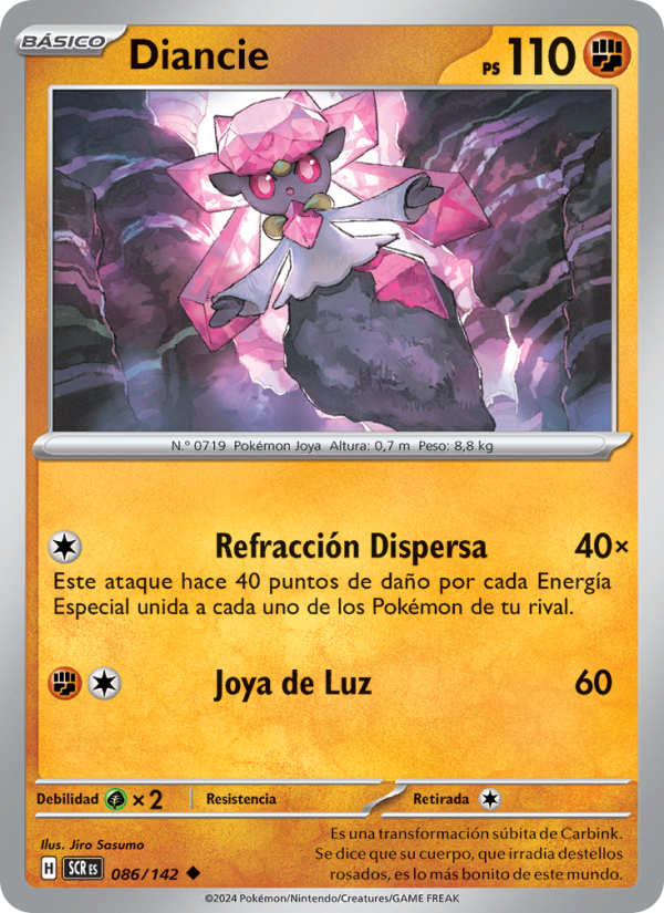 Diancie 086 — Corona Astral (Spanish Pokémon TCG card)