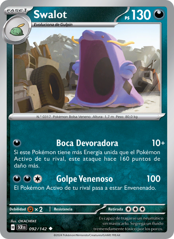 Swalot 092 — Corona Astral (Spanish Pokémon TCG card)