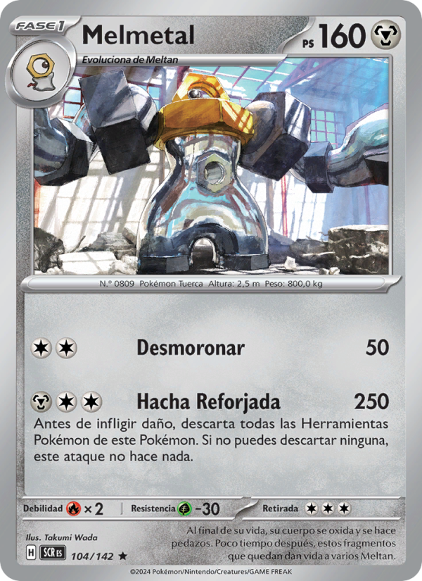 Melmetal 104 — Corona Astral (Spanish Pokémon TCG card)