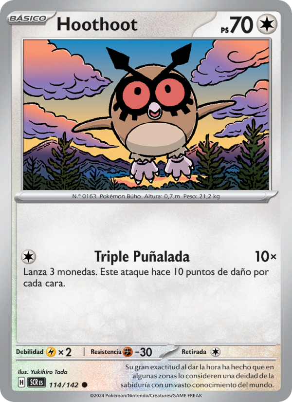 Hoothoot 114 — Corona Astral (Spanish Pokémon TCG card)