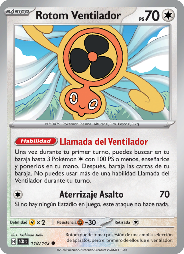 Rotom Ventilador 118 — Corona Astral (Spanish Pokémon TCG card)