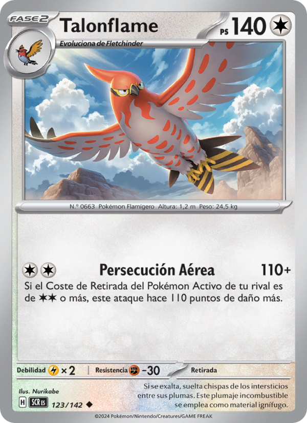 Talonflame 123 — Corona Astral (Spanish Pokémon TCG card)