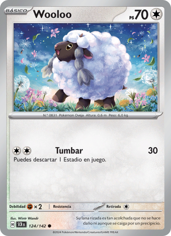 Wooloo 124 — Corona Astral (Spanish Pokémon TCG card)