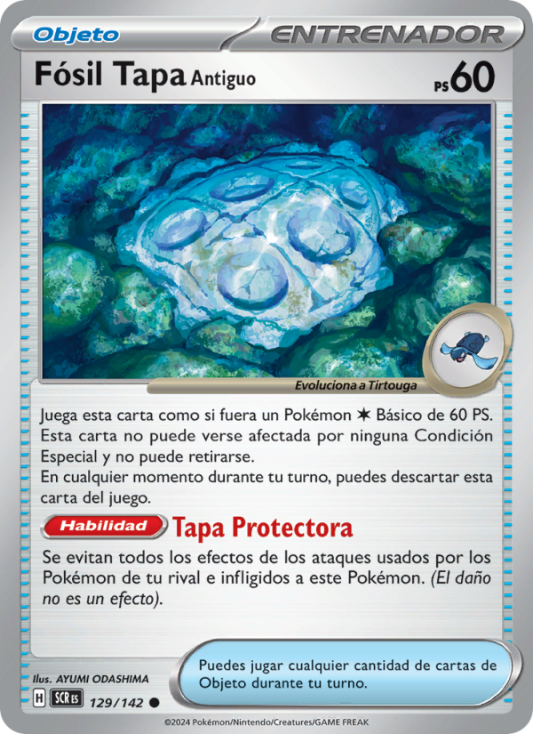 Fósil Tapa Antiguo 129 — Corona Astral (Spanish Pokémon TCG card)