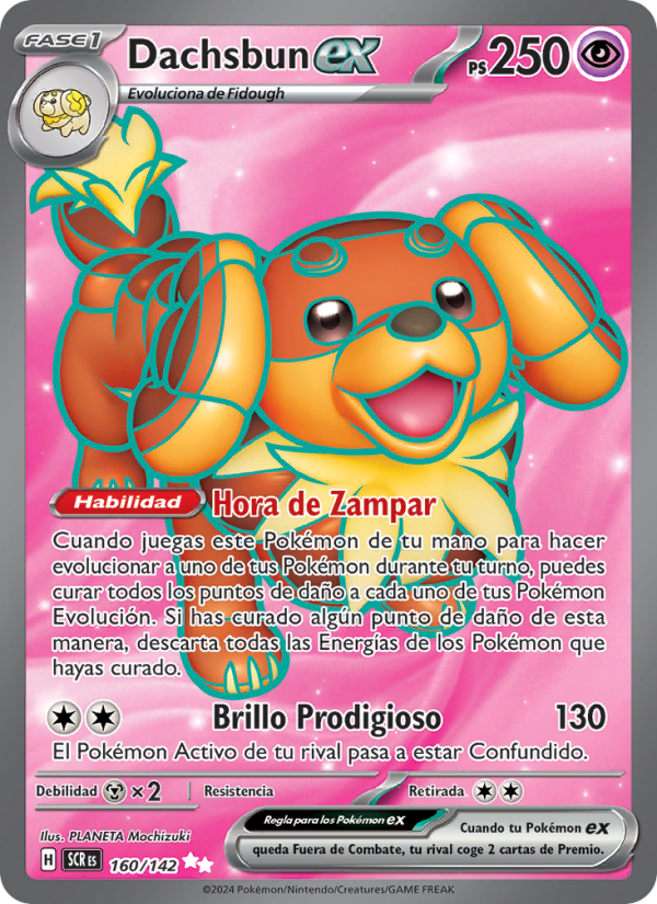 Dachsbun ex 160 — Corona Astral (Spanish Pokémon TCG card)