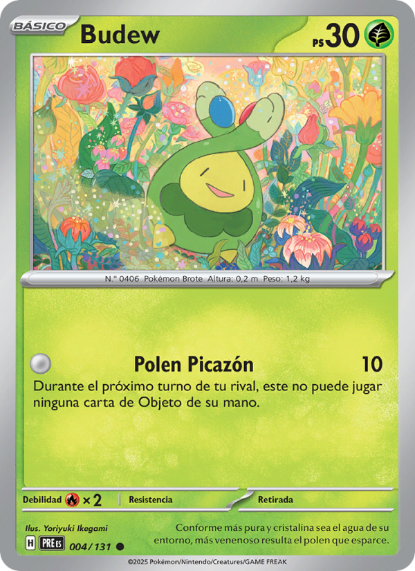 Budew 004 — Evoluciones Prismáticas (Spanish Pokémon TCG card)