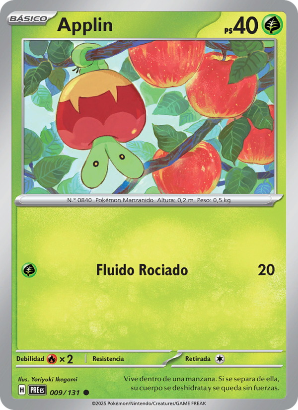 Applin 009 — Evoluciones Prismáticas (Spanish Pokémon TCG card)