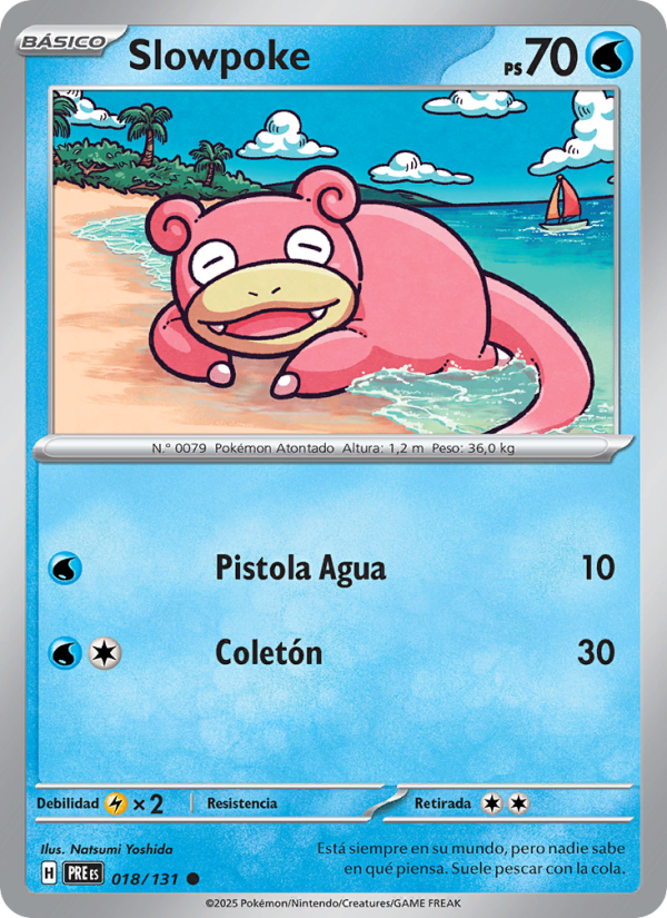 Slowpoke 018 — Evoluciones Prismáticas (Spanish Pokémon TCG card)