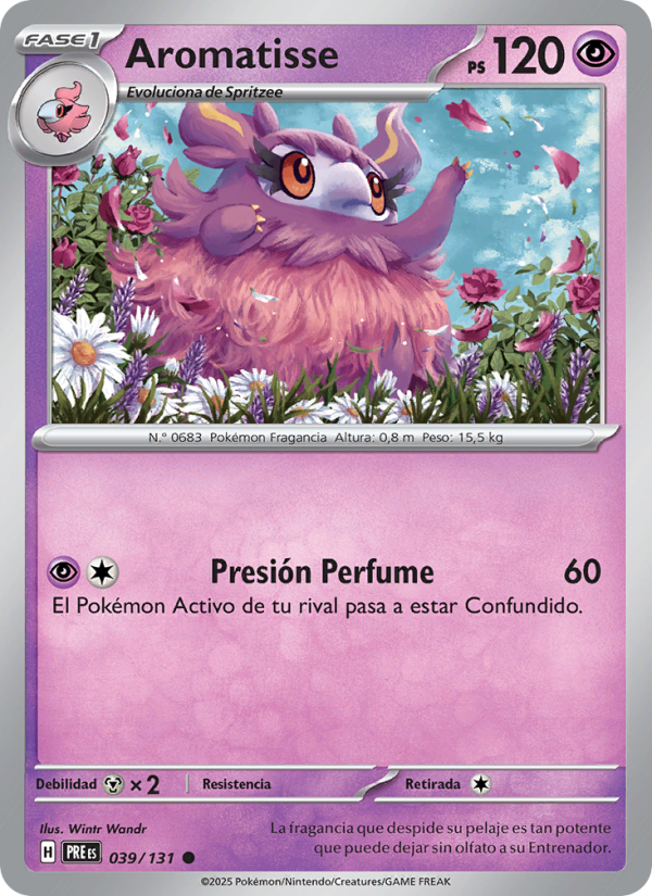 Aromatisse 039 — Evoluciones Prismáticas (Spanish Pokémon TCG card)