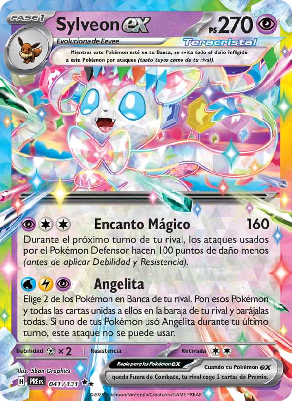 Sylveon ex 041 — Evoluciones Prismáticas (Spanish Pokémon TCG card)