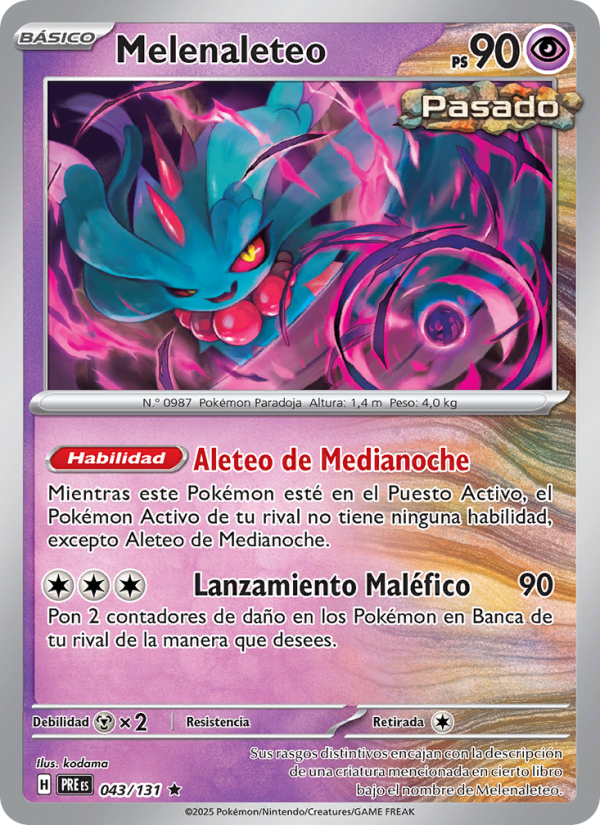 Melenaleteo 043 — Evoluciones Prismáticas (Spanish Pokémon TCG card)