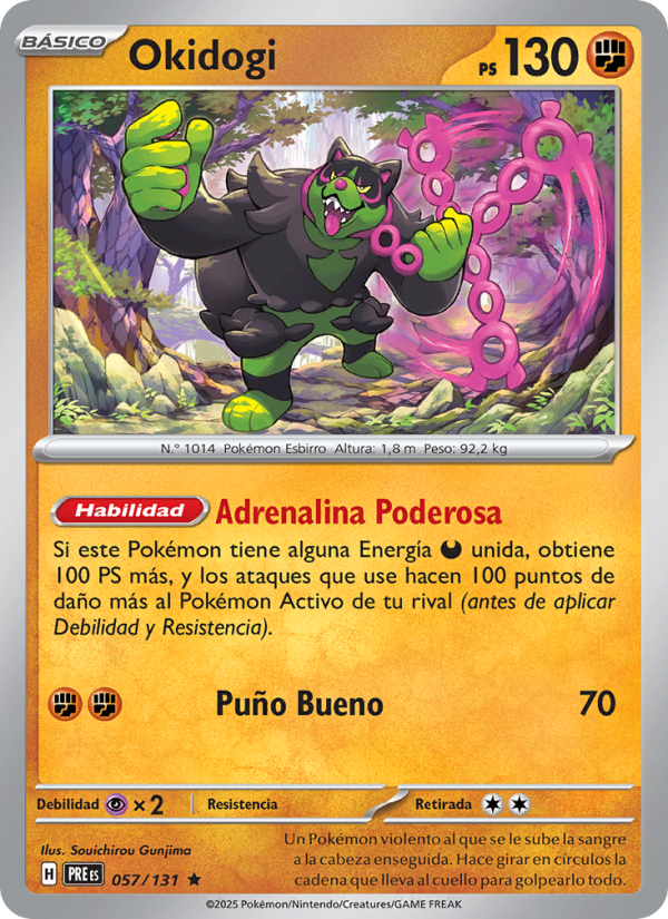 Okidogi 057 — Evoluciones Prismáticas (Spanish Pokémon TCG card)