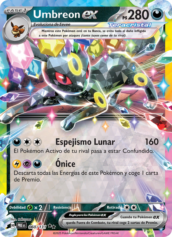 Umbreon ex 060 — Evoluciones Prismáticas (Spanish Pokémon TCG card)