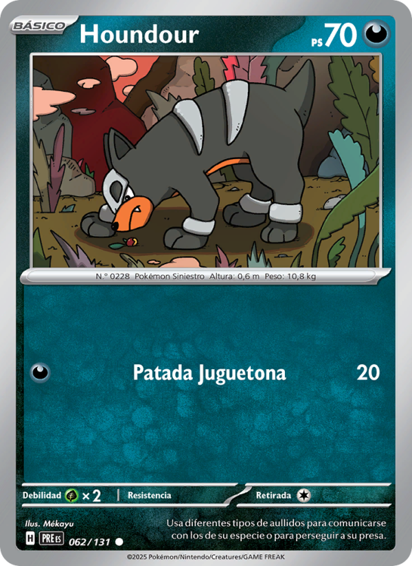 Houndour 062 — Evoluciones Prismáticas (Spanish Pokémon TCG card)