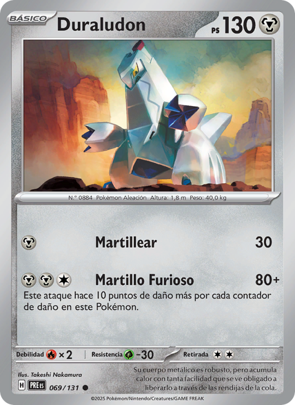Duraludon 069 — Evoluciones Prismáticas (Spanish Pokémon TCG card)