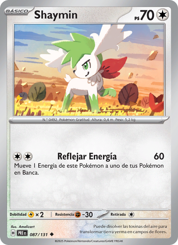 Shaymin 087 — Evoluciones Prismáticas (Spanish Pokémon TCG card)