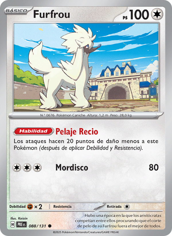 Furfrou 088 — Evoluciones Prismáticas (Spanish Pokémon TCG card)