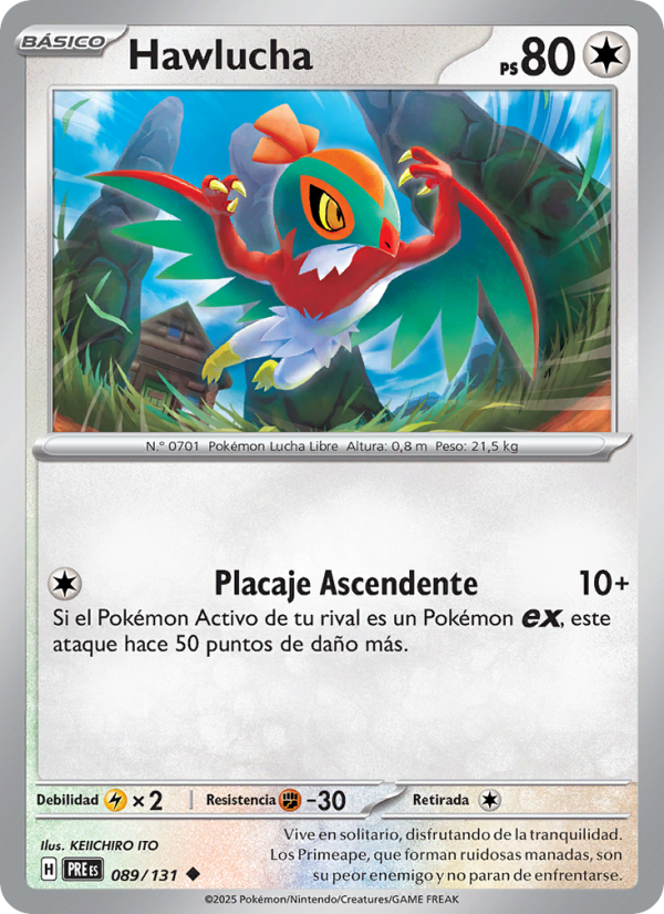 Hawlucha 089 — Evoluciones Prismáticas (Spanish Pokémon TCG card)