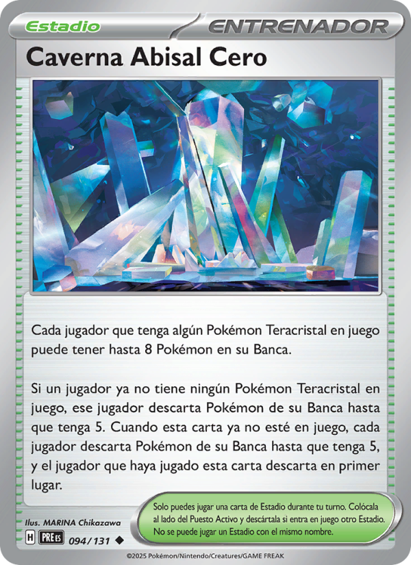 Caverna Abisal Cero 094 — Evoluciones Prismáticas (Spanish Pokémon TCG card)
