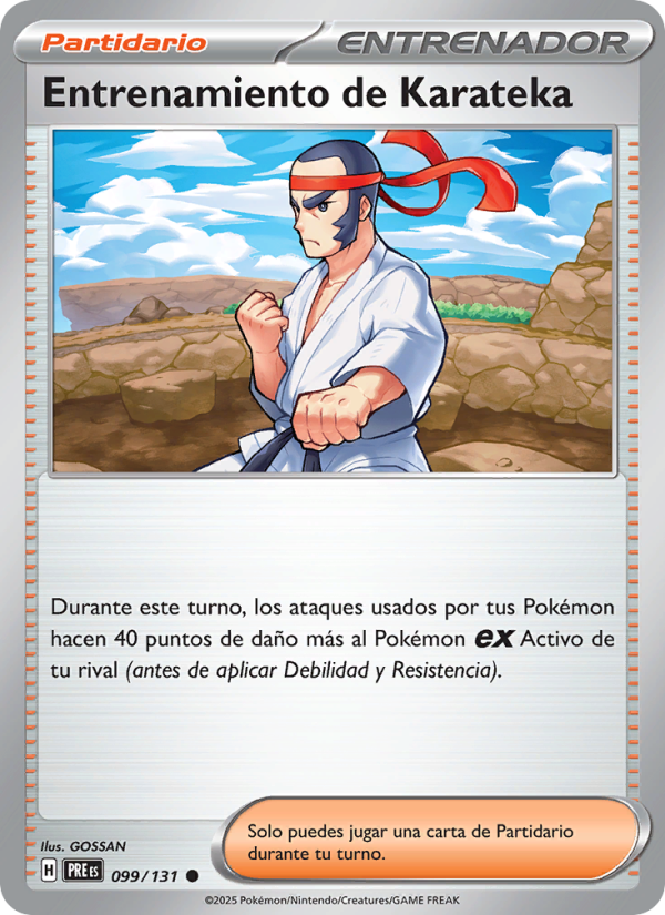 Entrenamiento de Karateka 099 — Evoluciones Prismáticas (Spanish Pokémon TCG card)