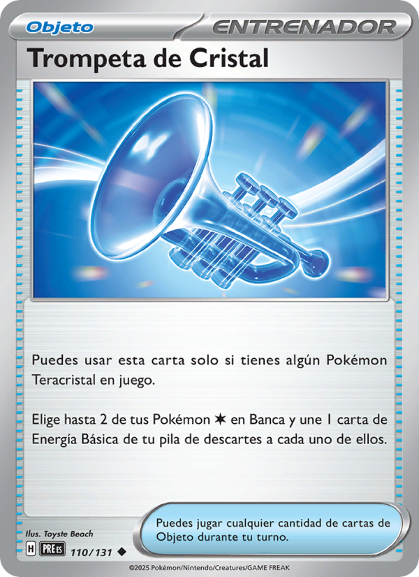 Trompeta de Cristal 110 — Evoluciones Prismáticas (Spanish Pokémon TCG card)