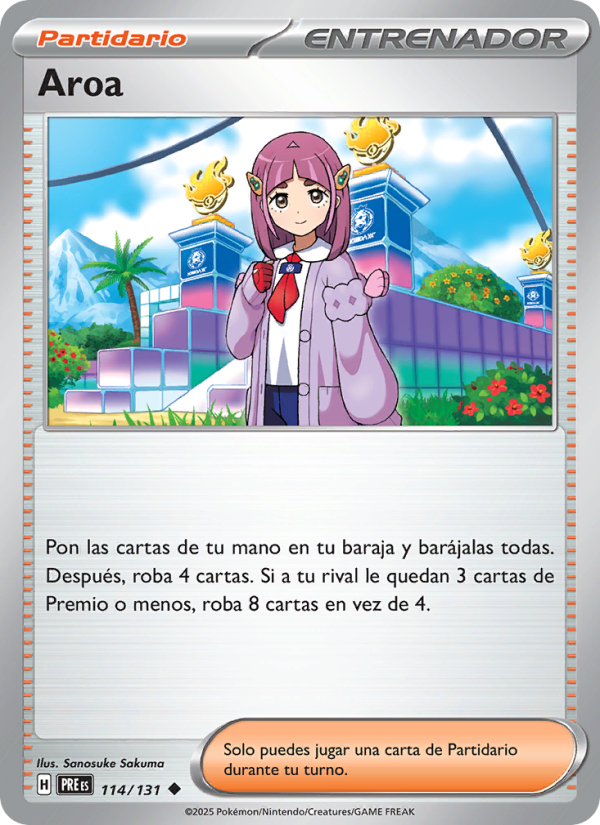 Aroa 114 — Evoluciones Prismáticas (Spanish Pokémon TCG card)