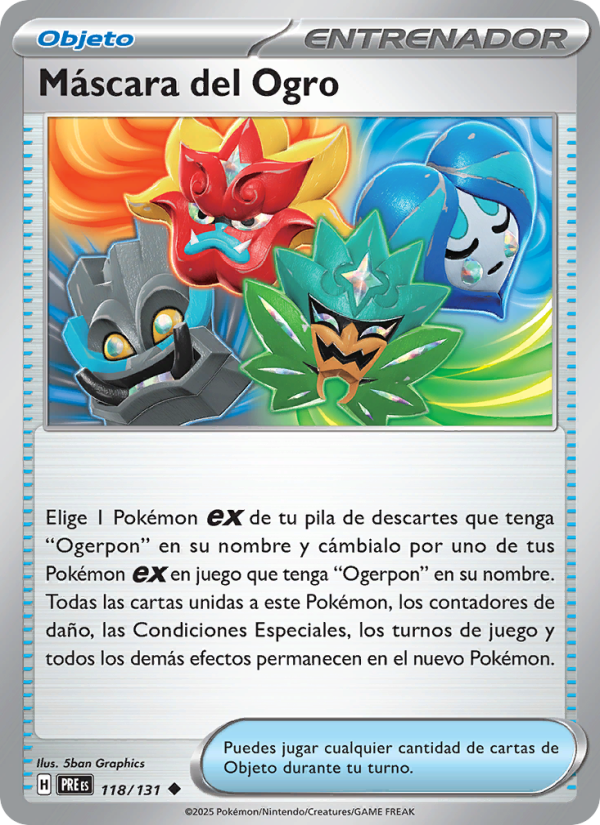 Máscara del Ogro 118 — Evoluciones Prismáticas (Spanish Pokémon TCG card)