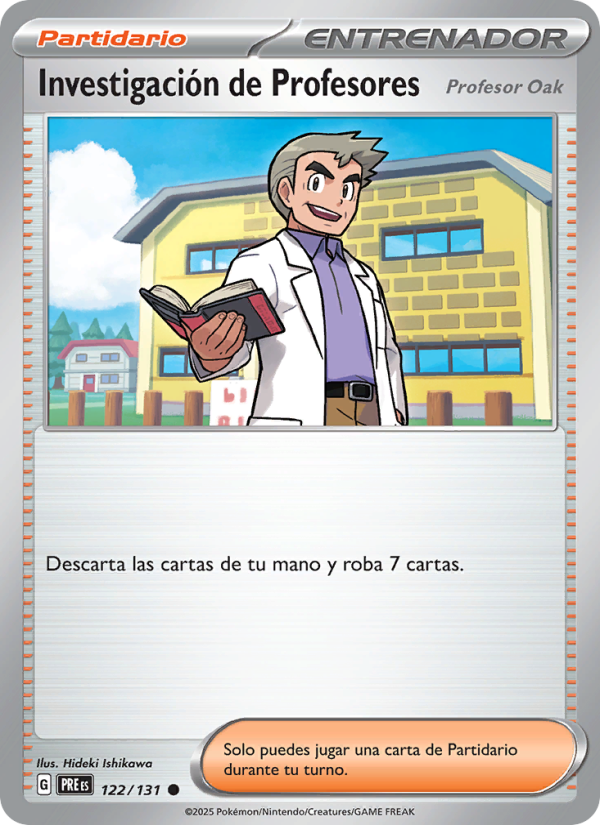 Investigación de Profesores 122 — Evoluciones Prismáticas (Spanish Pokémon TCG card)