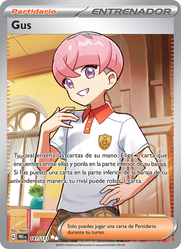 Gus 141 — Evoluciones Prismáticas (Spanish Pokémon TCG card)