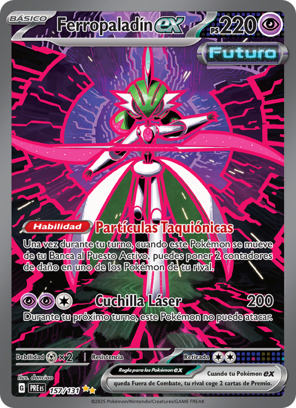 Ferropaladín ex 157 — Evoluciones Prismáticas (Spanish Pokémon TCG card)