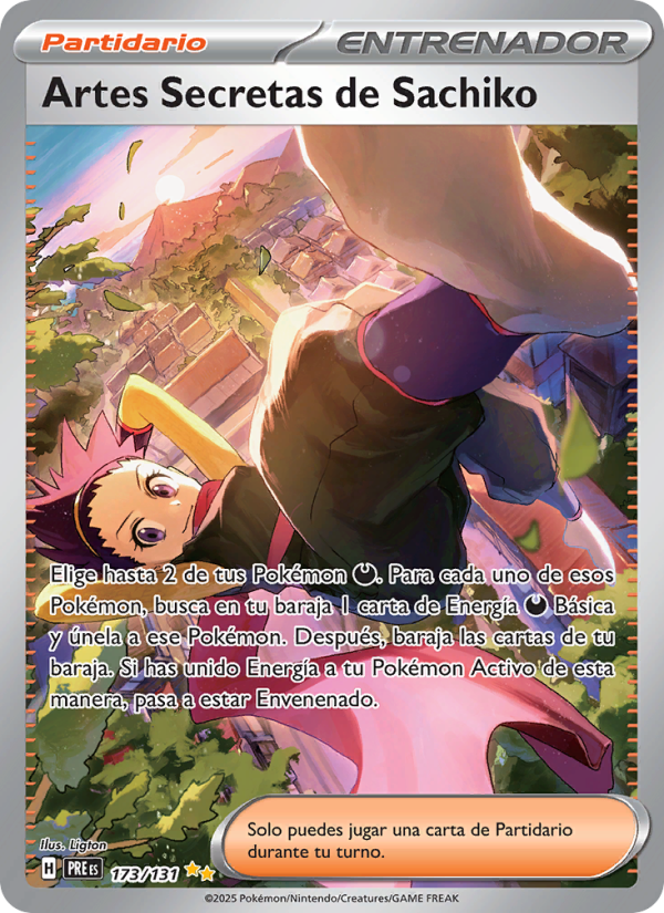 Artes Secretas de Sachiko 173 — Evoluciones Prismáticas (Spanish Pokémon TCG card)