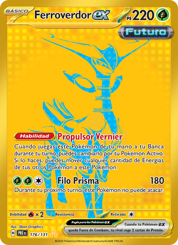 Ferroverdor ex 176 — Evoluciones Prismáticas (Spanish Pokémon TCG card)