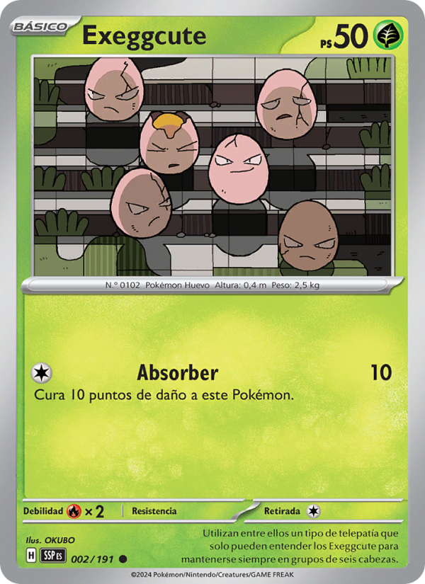 Exeggcute 002 — Chispas Fulgurantes (Spanish Pokémon TCG card)
