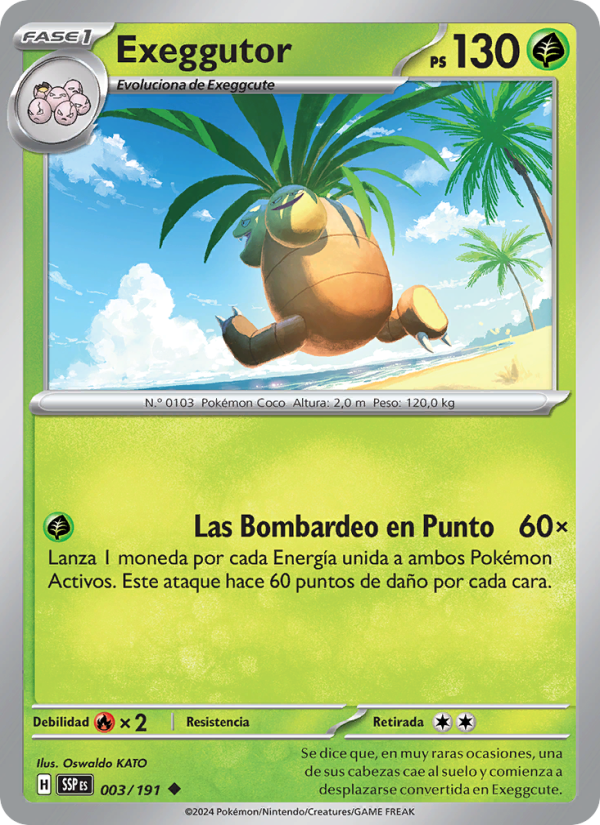 Exeggutor 003 — Chispas Fulgurantes (Spanish Pokémon TCG card)