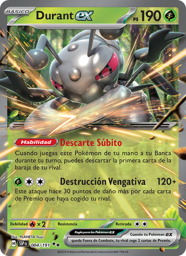 Durant ex 004 — Chispas Fulgurantes (Spanish Pokémon TCG card)