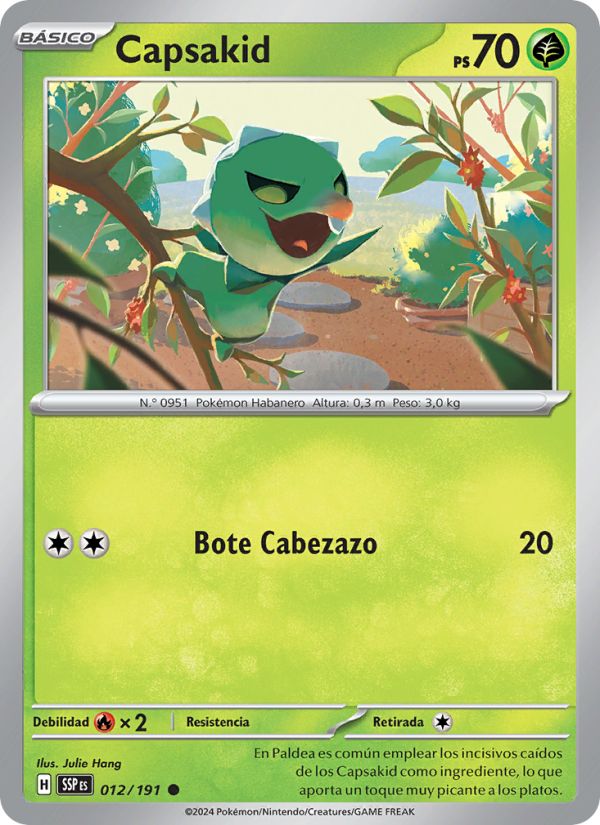 Capsakid 012 — Chispas Fulgurantes (Spanish Pokémon TCG card)