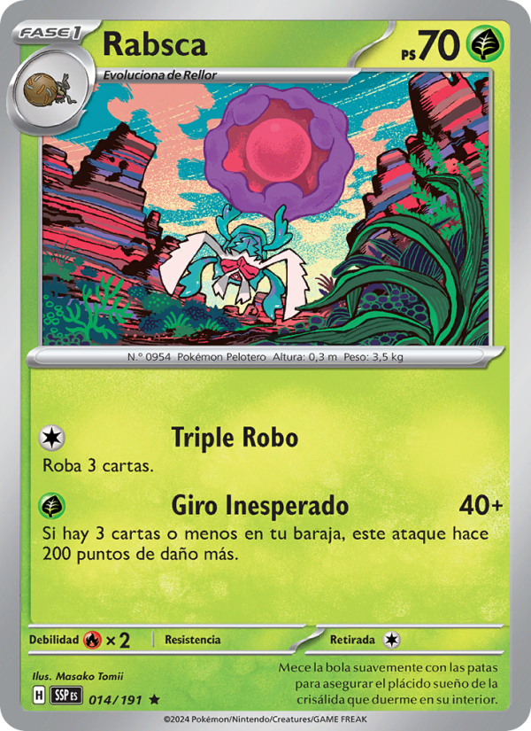Rabsca 014 — Chispas Fulgurantes (Spanish Pokémon TCG card)