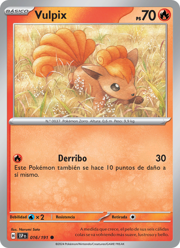 Vulpix 016 — Chispas Fulgurantes (Spanish Pokémon TCG card)