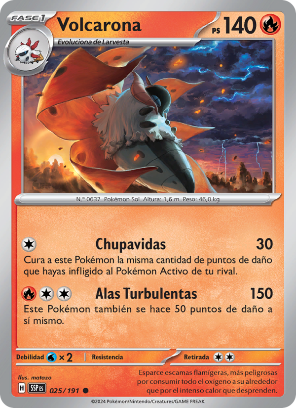Volcarona 025 — Chispas Fulgurantes (Spanish Pokémon TCG card)