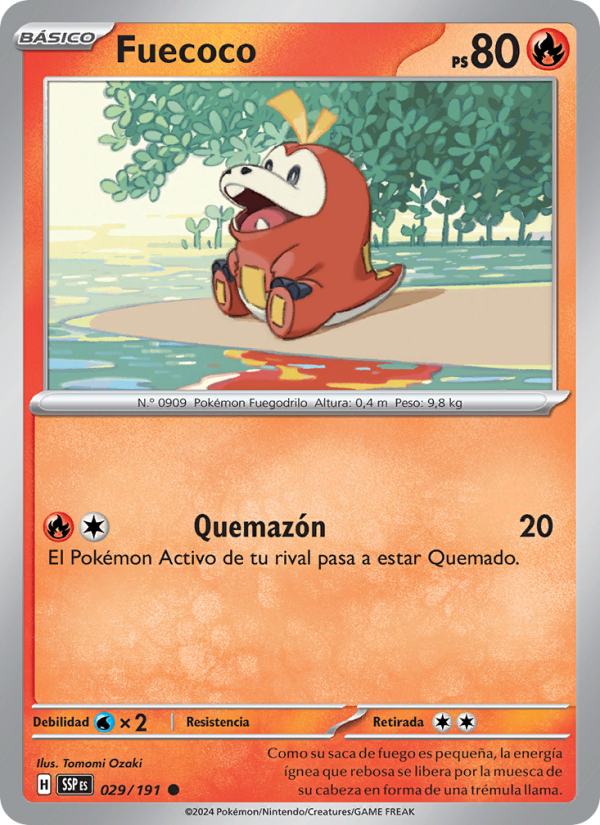 Fuecoco 029 — Chispas Fulgurantes (Spanish Pokémon TCG card)
