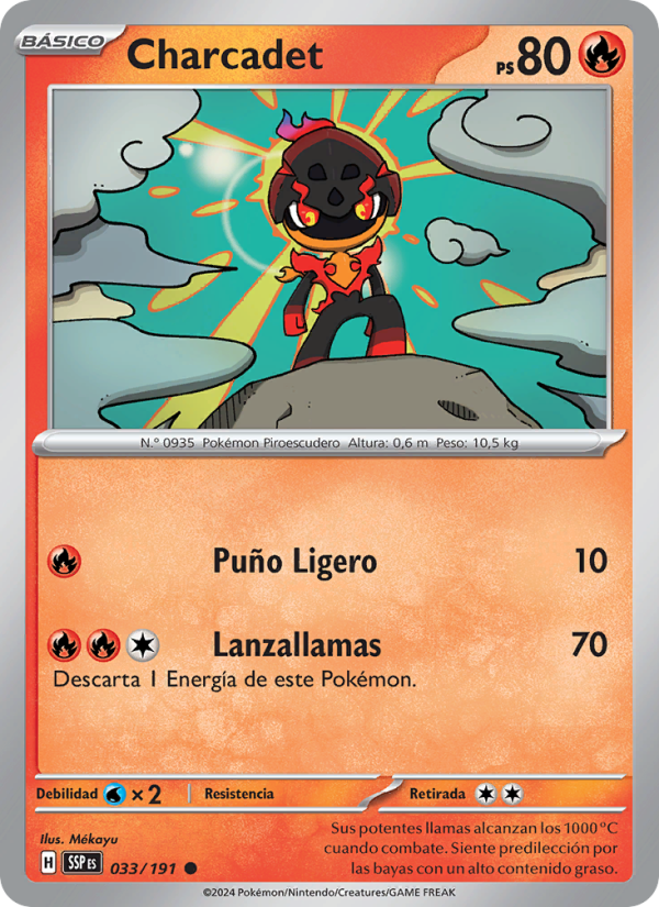 Charcadet 033 — Chispas Fulgurantes (Spanish Pokémon TCG card)