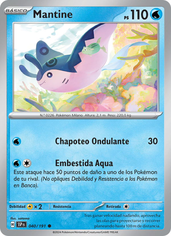 Mantine 040 — Chispas Fulgurantes (Spanish Pokémon TCG card)