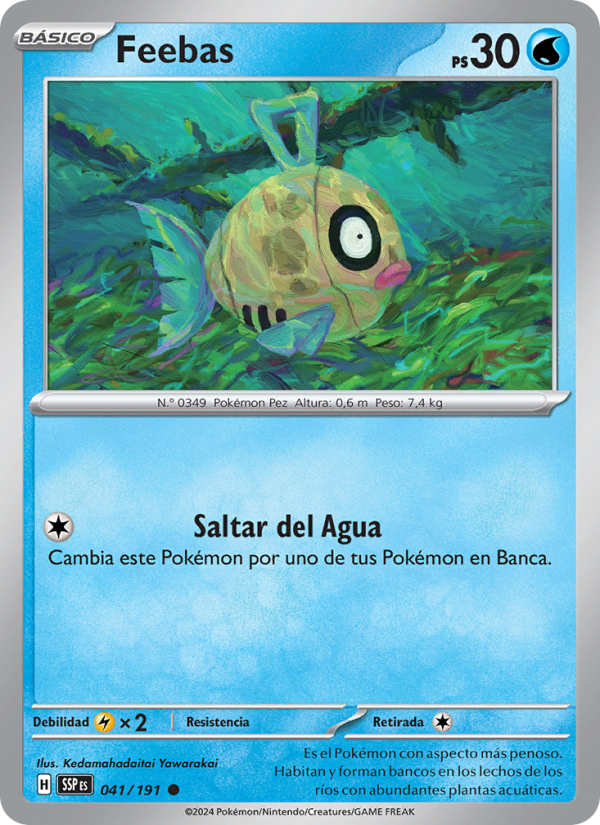 Feebas 041 — Chispas Fulgurantes (Spanish Pokémon TCG card)