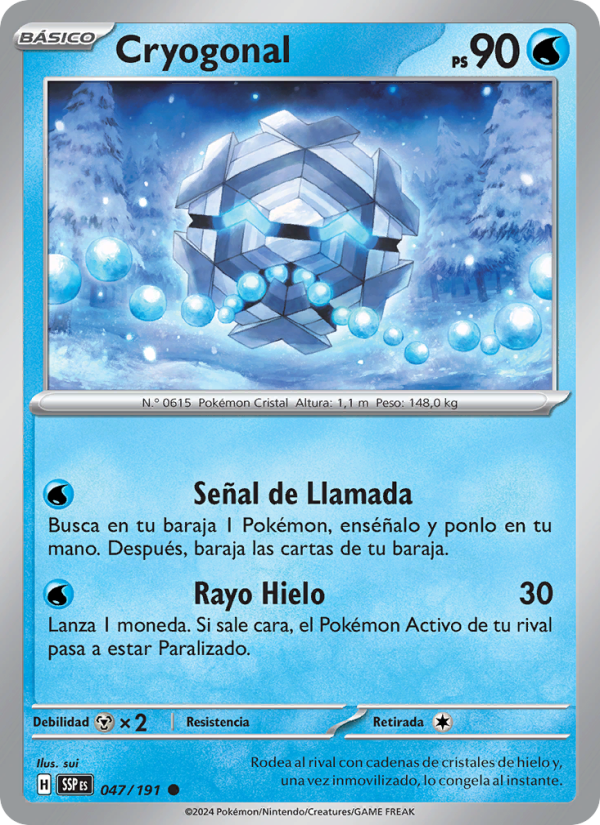 Cryogonal 047 — Chispas Fulgurantes (Spanish Pokémon TCG card)