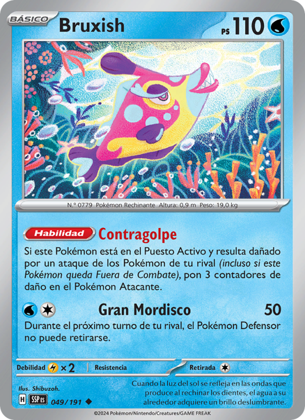 Bruxish 049 — Chispas Fulgurantes (Spanish Pokémon TCG card)