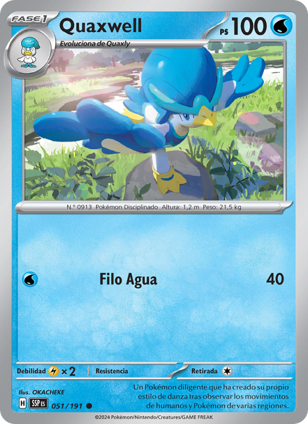 Quaxwell 051 — Chispas Fulgurantes (Spanish Pokémon TCG card)