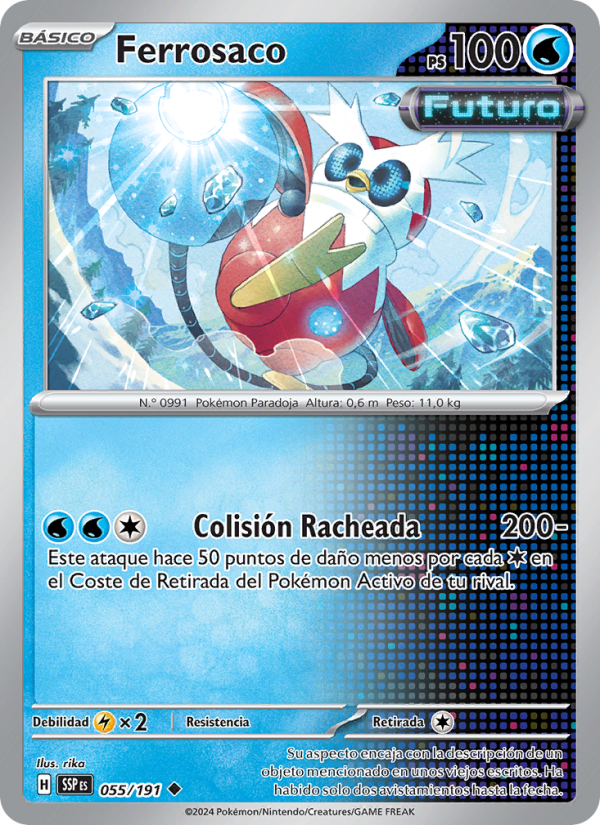 Ferrosaco 055 — Chispas Fulgurantes (Spanish Pokémon TCG card)