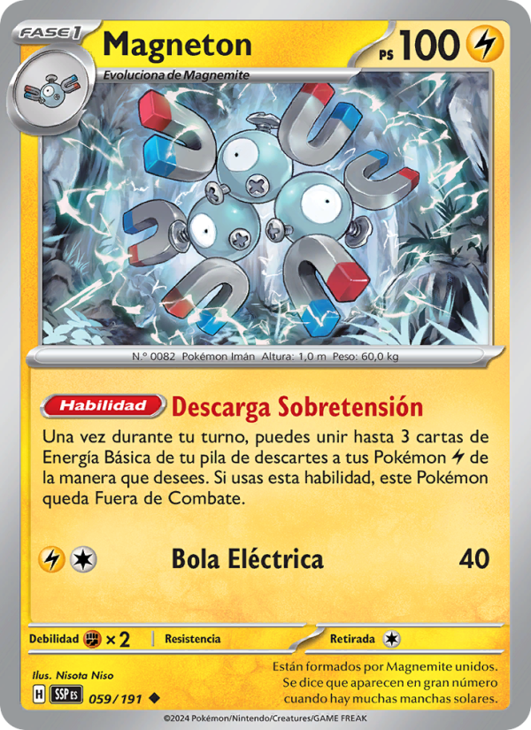 Magneton 059 — Chispas Fulgurantes (Spanish Pokémon TCG card)